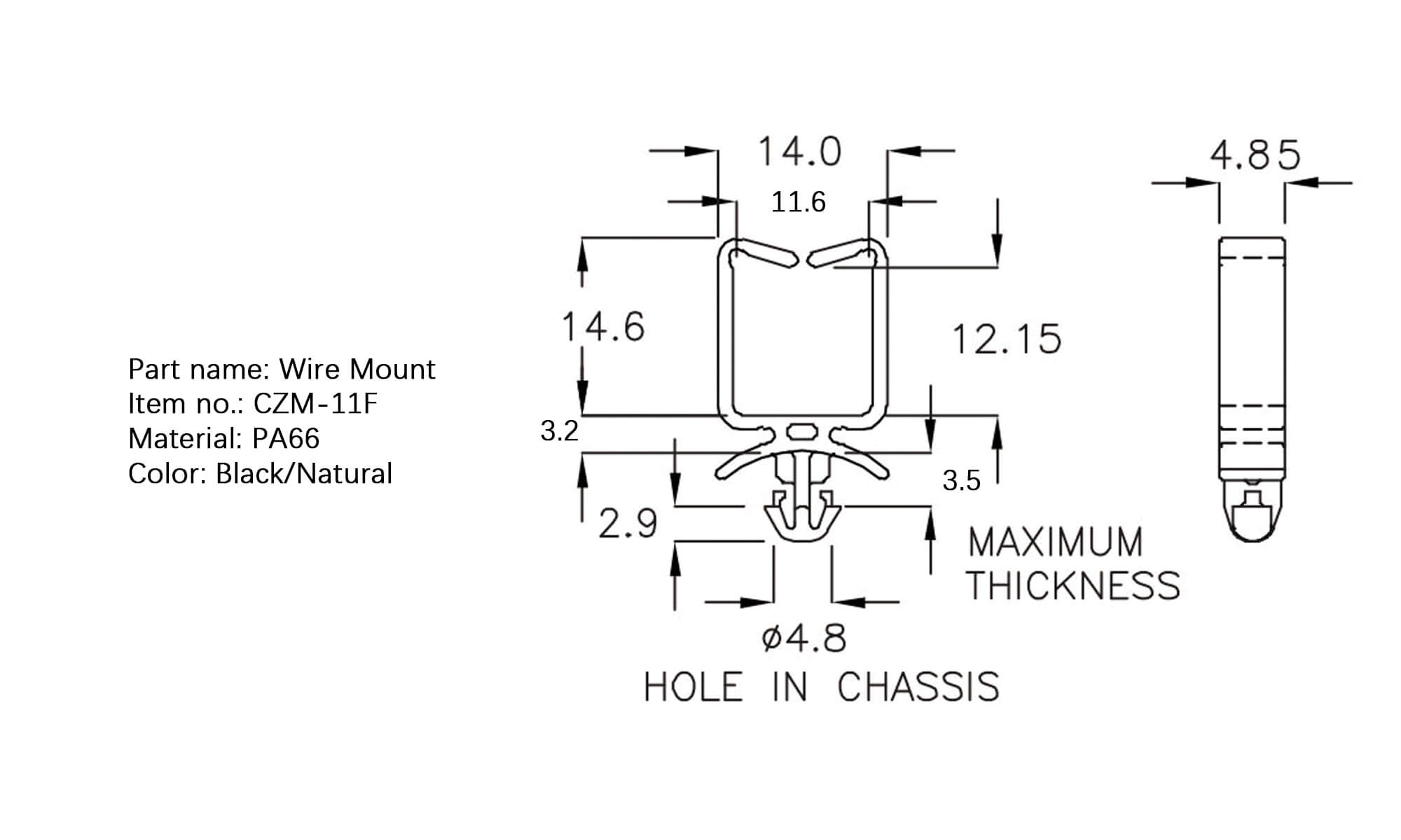 Plastic Wire Mount CZM-11F